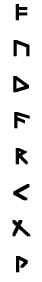 'Freya's eight', the first Aetir of the Runic alphabet: F.u.th.a.r.k.g.w. hence the name: 'Futhark'